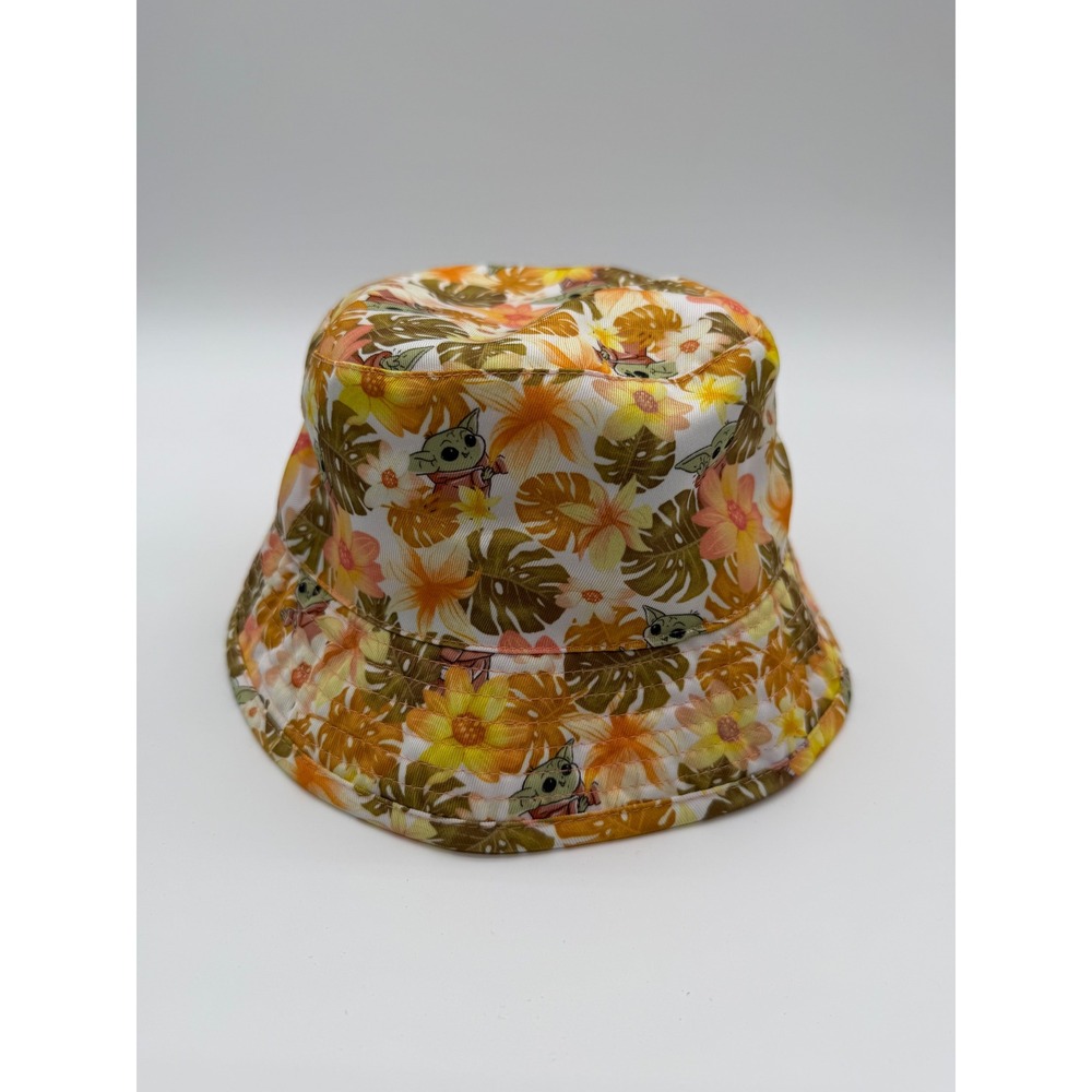 Star Wars Grogu Baby Yoda Tropical Floral Bucket Hat Orange Kids OSFM